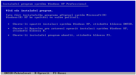 Jak pracovat s konzolou pro zotavení ve Windows XP